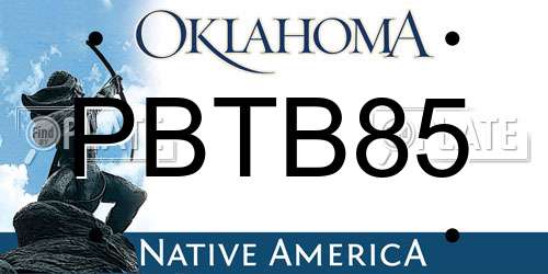 PBTB85 Oklahoma License Plate