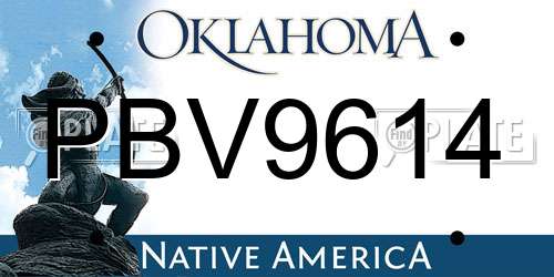 PBV9614 Oklahoma License Plate