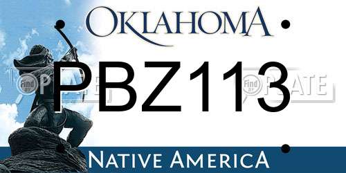 PBZ113 Oklahoma License Plate