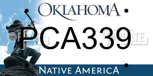 PCA339 Oklahoma License Plate