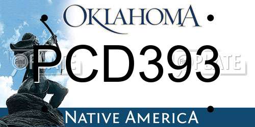 PCD393 Oklahoma License Plate