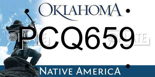 PCQ659 Oklahoma License Plate