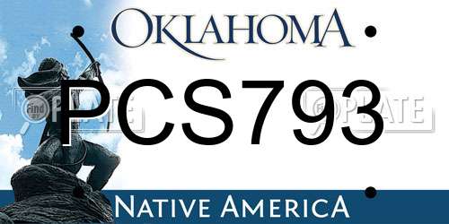 PCS793 Oklahoma License Plate