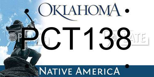 PCT138 Oklahoma License Plate