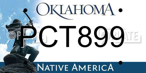 PCT899 Oklahoma License Plate