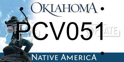 PCV051 Oklahoma License Plate