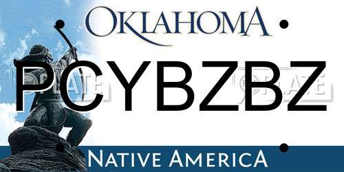 PCYBZBZ Oklahoma License Plate