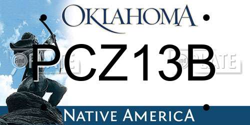 PCZ13B Oklahoma License Plate