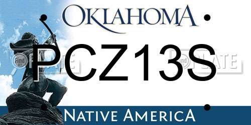 PCZ13S Oklahoma License Plate