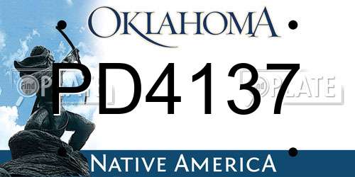 PD4137 Oklahoma License Plate