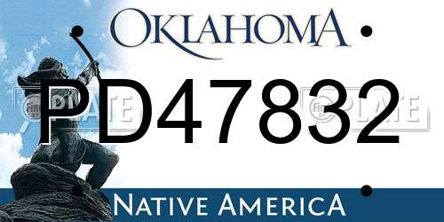PD47832 Oklahoma License Plate