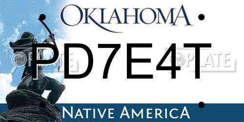 PD7E4T Oklahoma License Plate