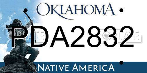 PDA2832 Oklahoma License Plate