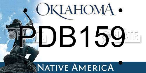 PDB159 Oklahoma License Plate