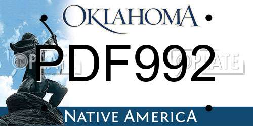 PDF992 Oklahoma License Plate