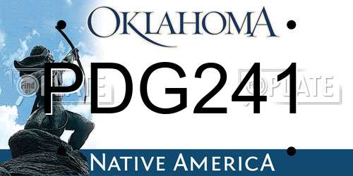 PDG241 Oklahoma License Plate