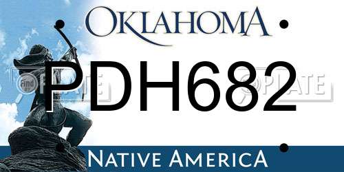 PDH682 Oklahoma License Plate