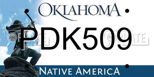 PDK509 Oklahoma License Plate