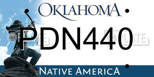 PDN440 Oklahoma License Plate