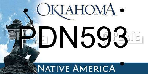 PDN593 Oklahoma License Plate