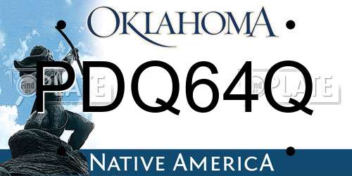 PDQ64Q Oklahoma License Plate