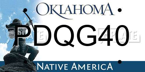 PDQG40 Oklahoma License Plate