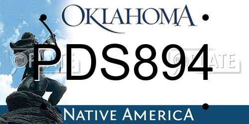 PDS894 Oklahoma License Plate