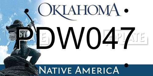 PDW047 Oklahoma License Plate