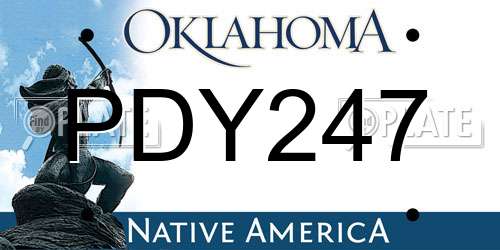 PDY247 Oklahoma License Plate