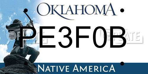 PE3F0B Oklahoma License Plate