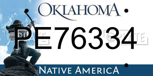 PE76334 Oklahoma License Plate