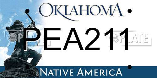 PEA211 Oklahoma License Plate
