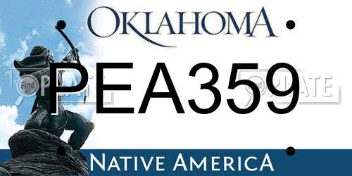 PEA359 Oklahoma License Plate