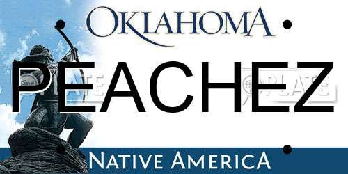 PEACHEZ Oklahoma License Plate