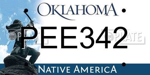 PEE342 Oklahoma License Plate