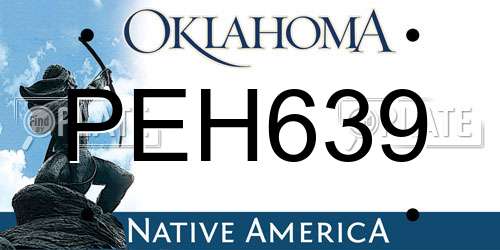 PEH639 Oklahoma License Plate