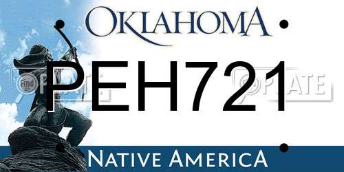 PEH721 Oklahoma License Plate