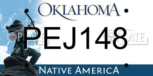 PEJ148 Oklahoma License Plate