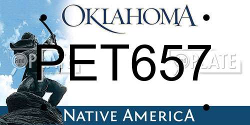 PET657 Oklahoma License Plate