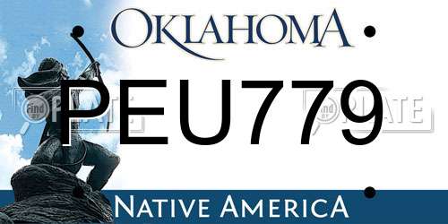 PEU779 Oklahoma License Plate
