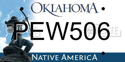 PEW506 Oklahoma License Plate