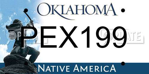 PEX199 Oklahoma License Plate