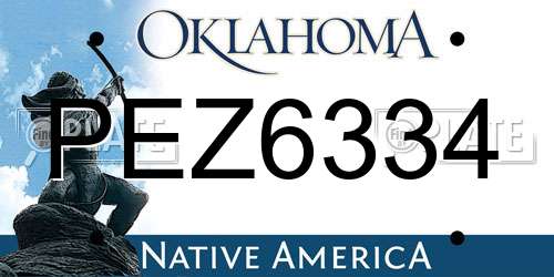 PEZ6334 Oklahoma License Plate