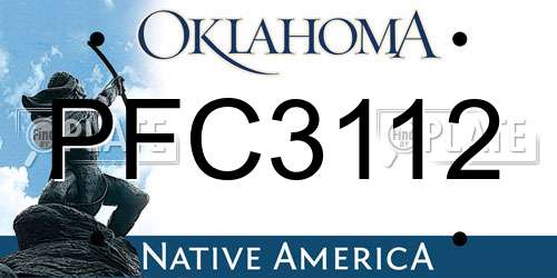 PFC3112 Oklahoma License Plate