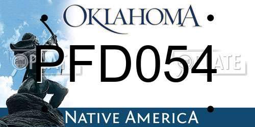 PFD054 Oklahoma License Plate