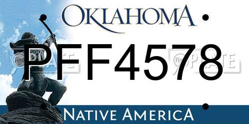 PFF4578 Oklahoma License Plate