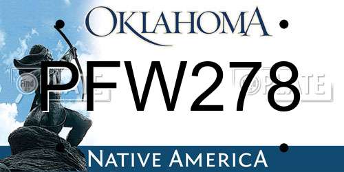 PFW278 Oklahoma License Plate