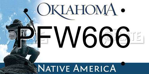 PFW666 Oklahoma License Plate
