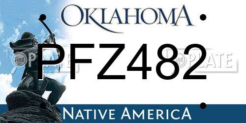 PFZ482 Oklahoma License Plate