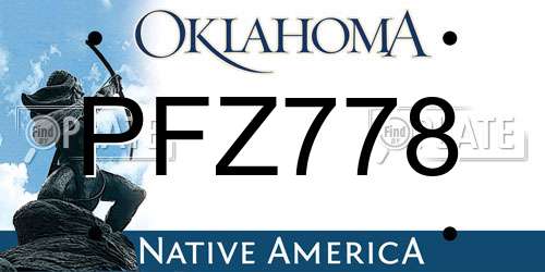 PFZ778 Oklahoma License Plate